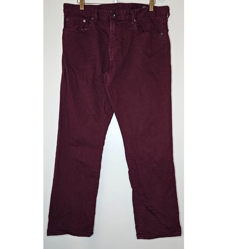 Bonobos Season Travel Slim Fit Light Stretch Jeans 36/30 Burgundy Red